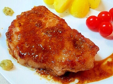 豚肉のソテー✿きざみわさび醤油ソース❤